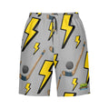 Men/Teen Swim Shorts - Lightning Bolts and Hockey Sticks Grey