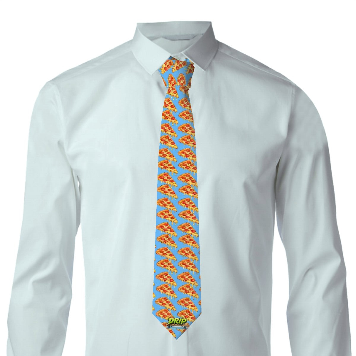 Game Day Tie - Pizza Sky Blue