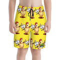 Youth Swim Shorts - Hockey Chirp Chirp Yellow