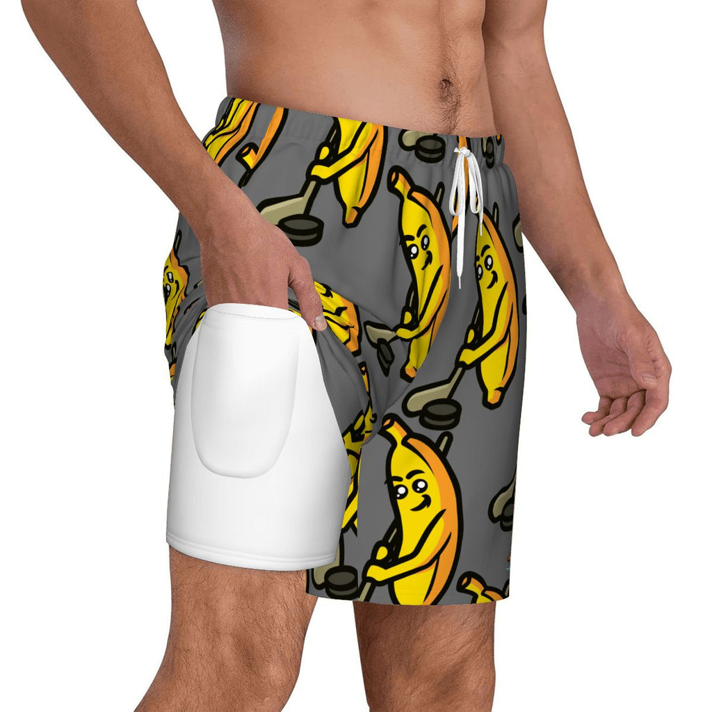 W2W Pro Mesh Hybrid Shorts - Bananas for Hockey Dark Grey
