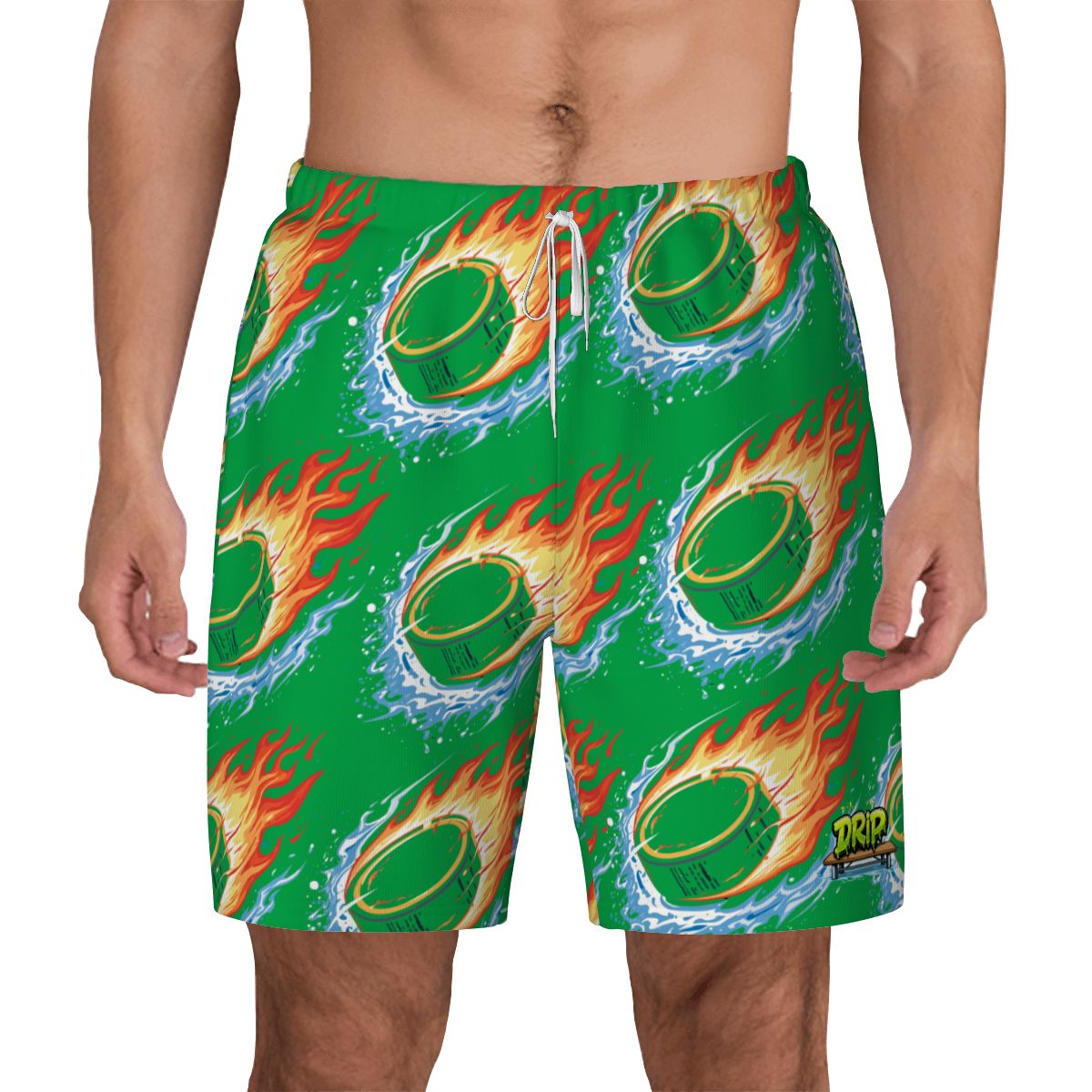 W2W Pro Mesh Hybrid Shorts - Flamin Hockey Pucks Green