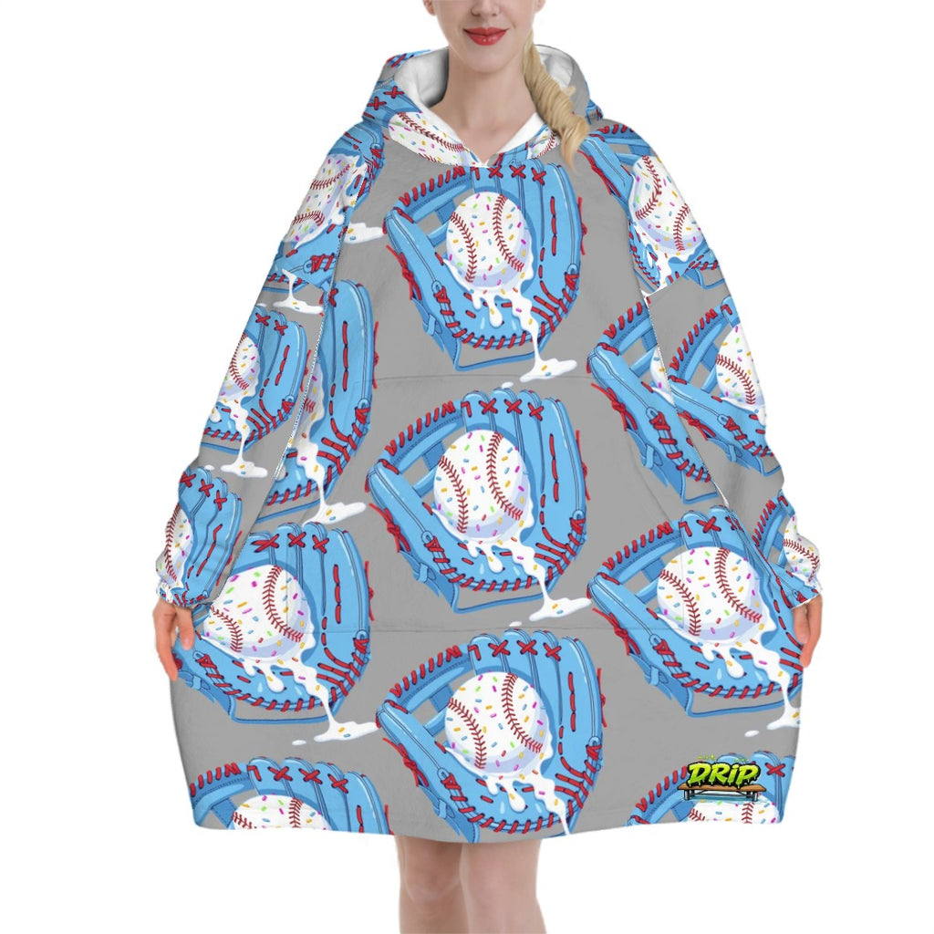 Adult Blanket Sweatshirt - Sprinkles Ice Cream Drip Grey