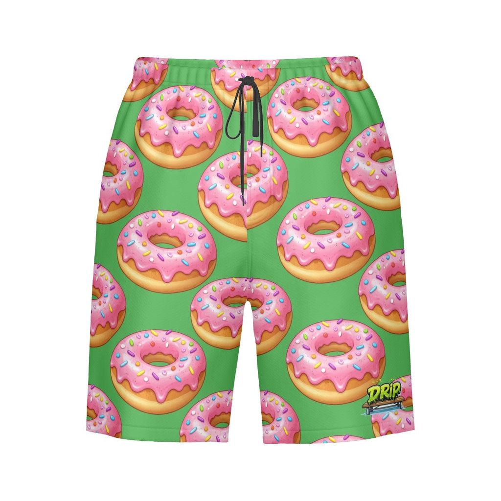 Men/Teen Swim Shorts - Donut Drip Green