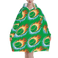 Adult Blanket Sweatshirt - Flamin Hockey Pucks Classic Green
