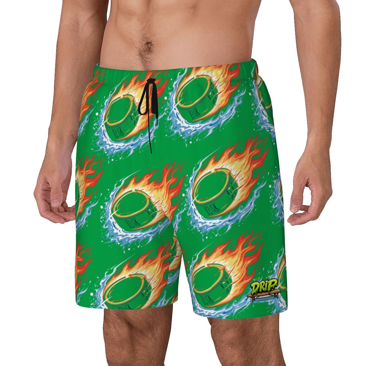 W2W Pro Mesh Hybrid Shorts - Flamin Hockey Pucks Green