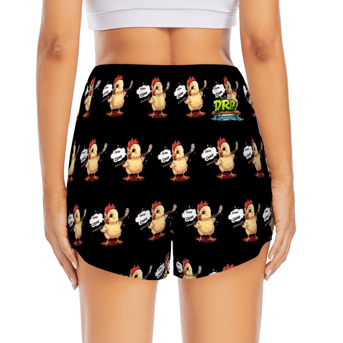 Drip Bench Women's Shorts - Hockey Chirp Chirp Black