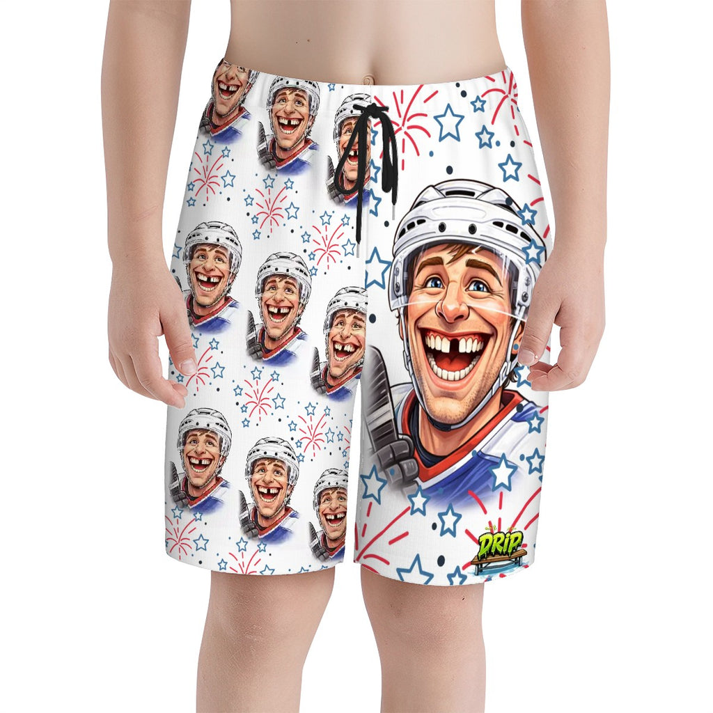 Youth Swim Shorts - Red, White and Tooth