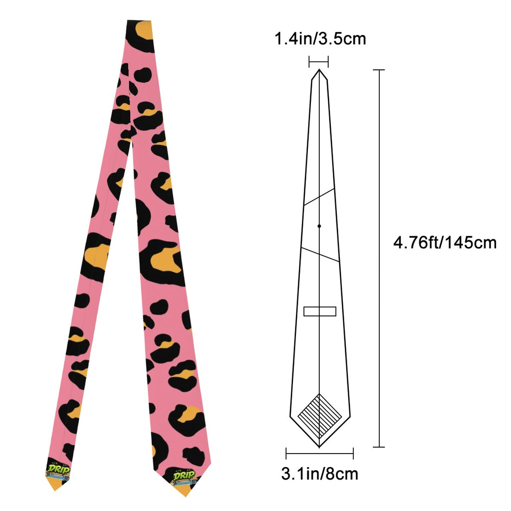 Game Day Tie - Drip Bench Leopard Pink