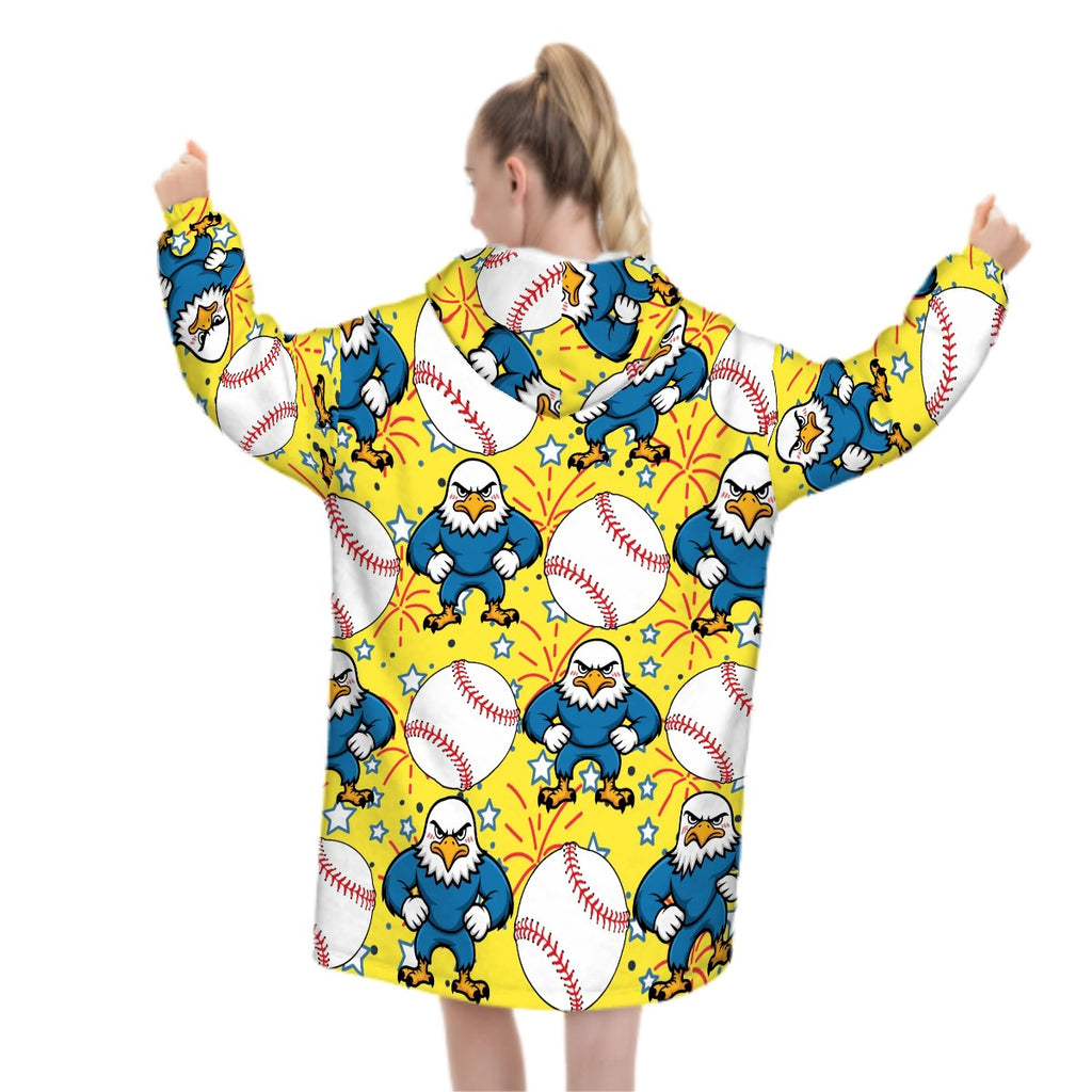 Adult Blanket Sweatshirt - Stars and Strikes Yellow