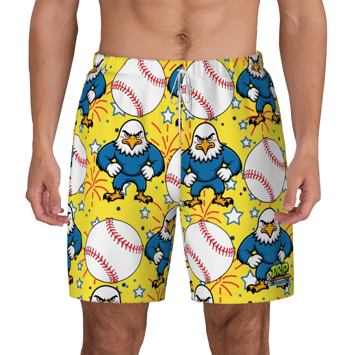 W2W Pro Mesh Hybrid Shorts - Stars and Strikes Yellow