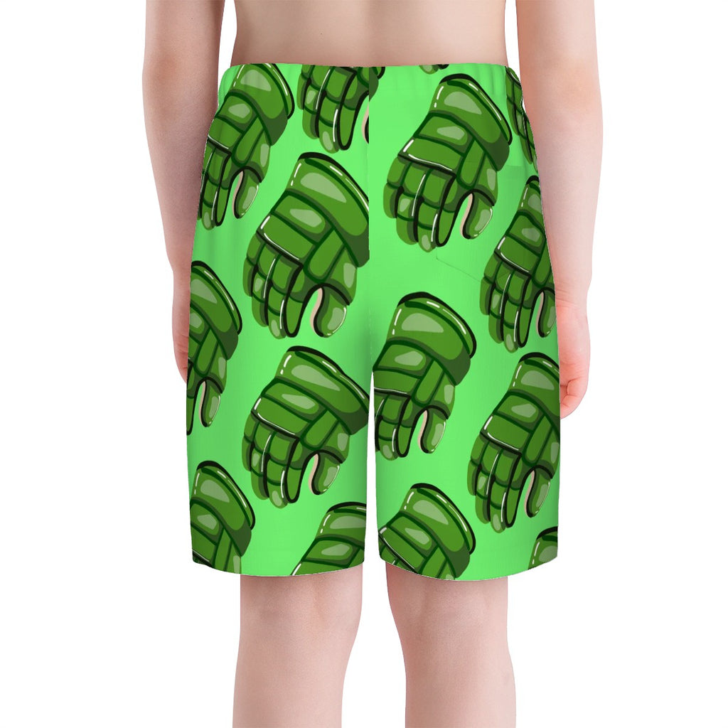 Youth Swim Shorts - Green Hockey Gloves Hot Green