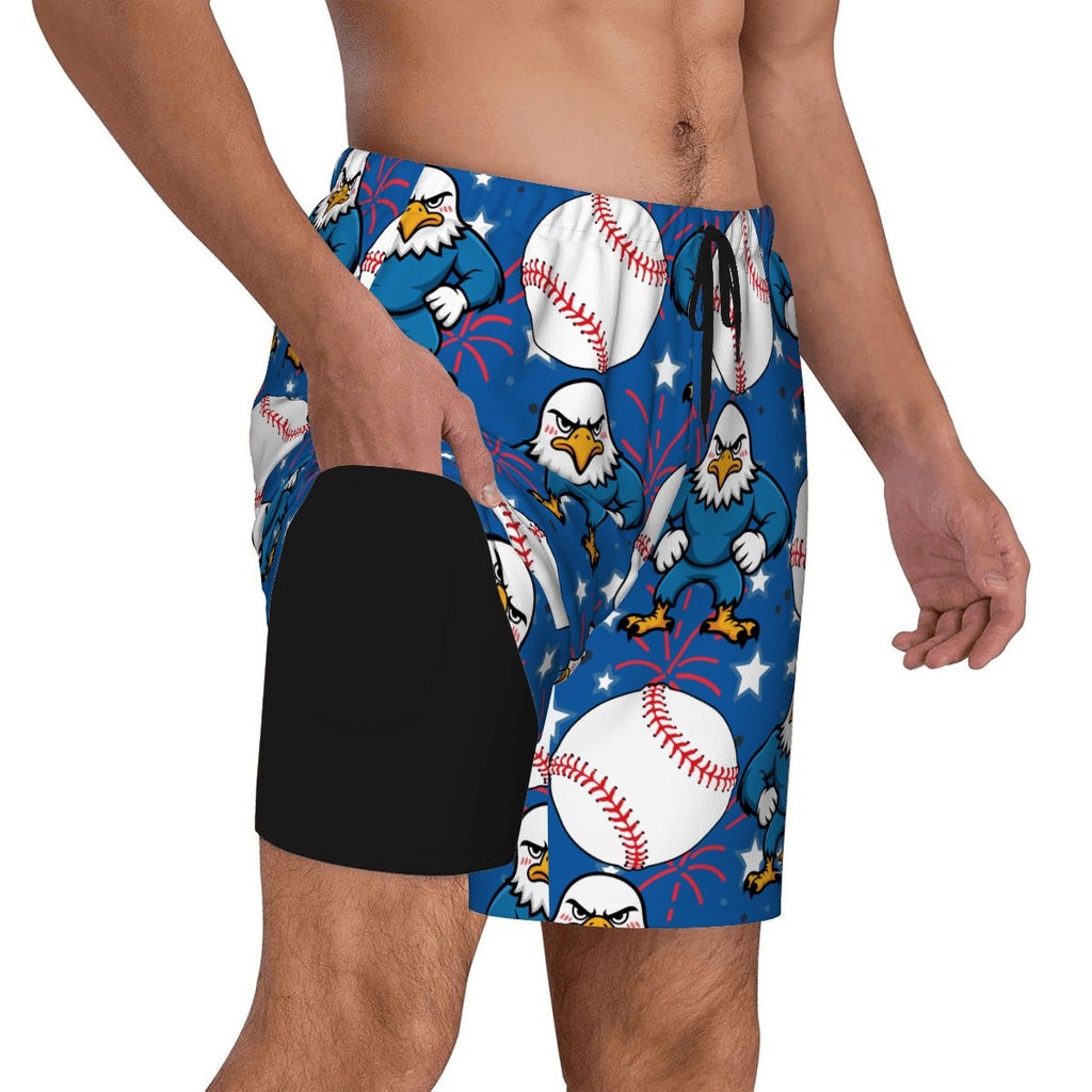 W2W Pro Mesh Hybrid Shorts - Stars and Strikes Dark Blue