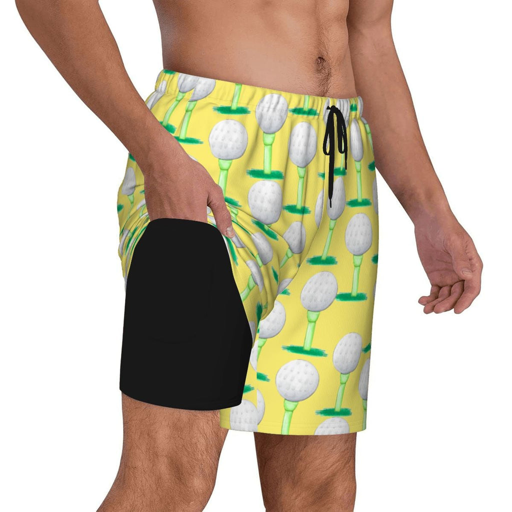 W2W Pro Mesh Hybrid Shorts - Golf Ball and Tee Yellow