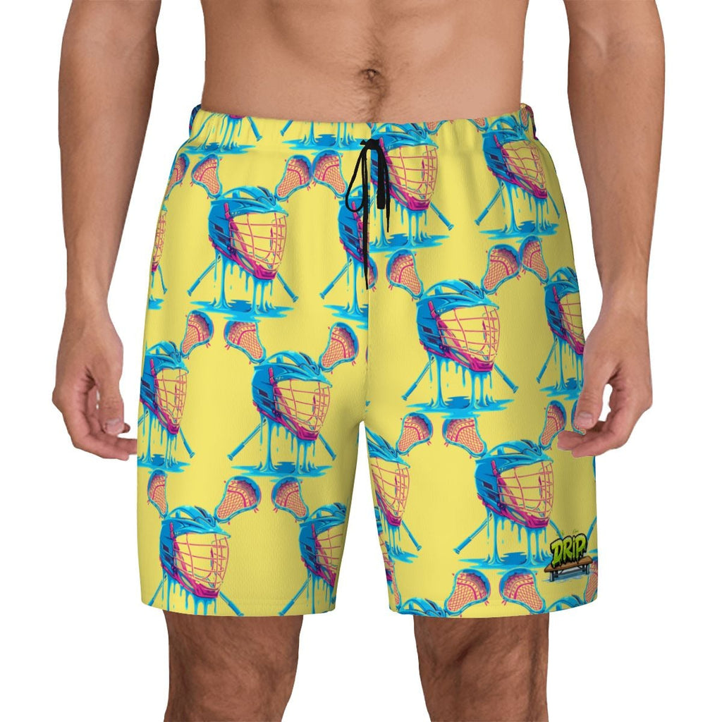 W2W Pro Mesh Hybrid Shorts - Lacrosse Helmet Sticks Yellow