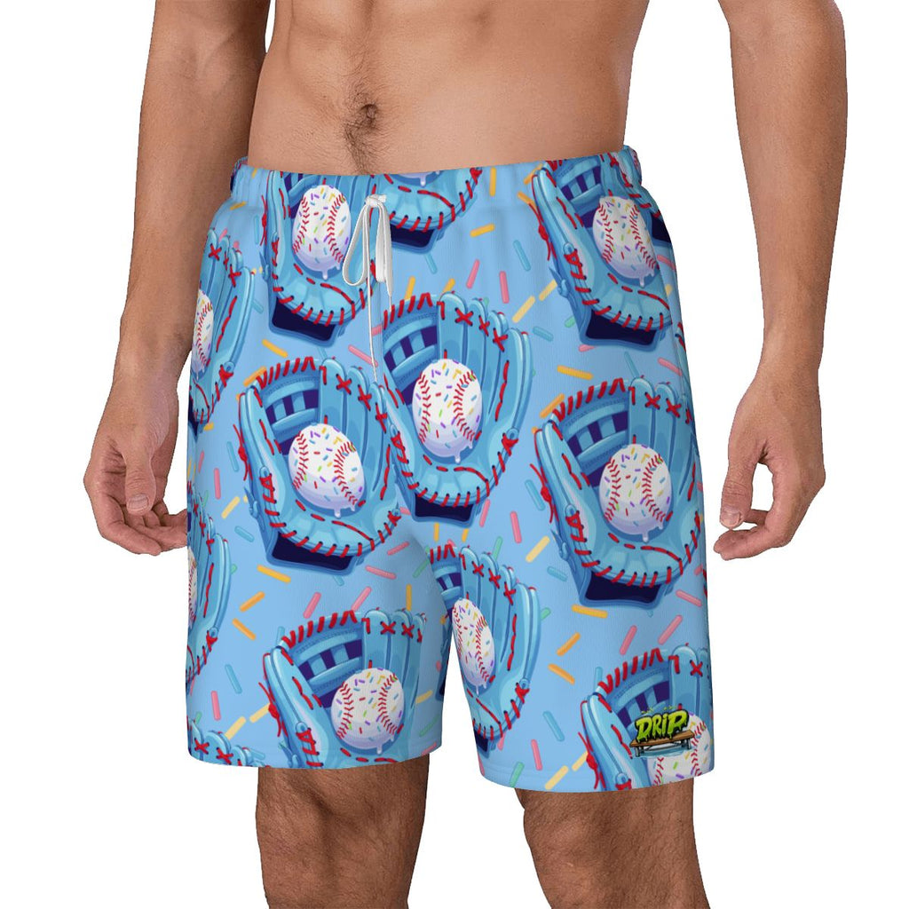 W2W Pro Mesh Hybrid Shorts - Baseball Sprinkles Drip Ice Blue
