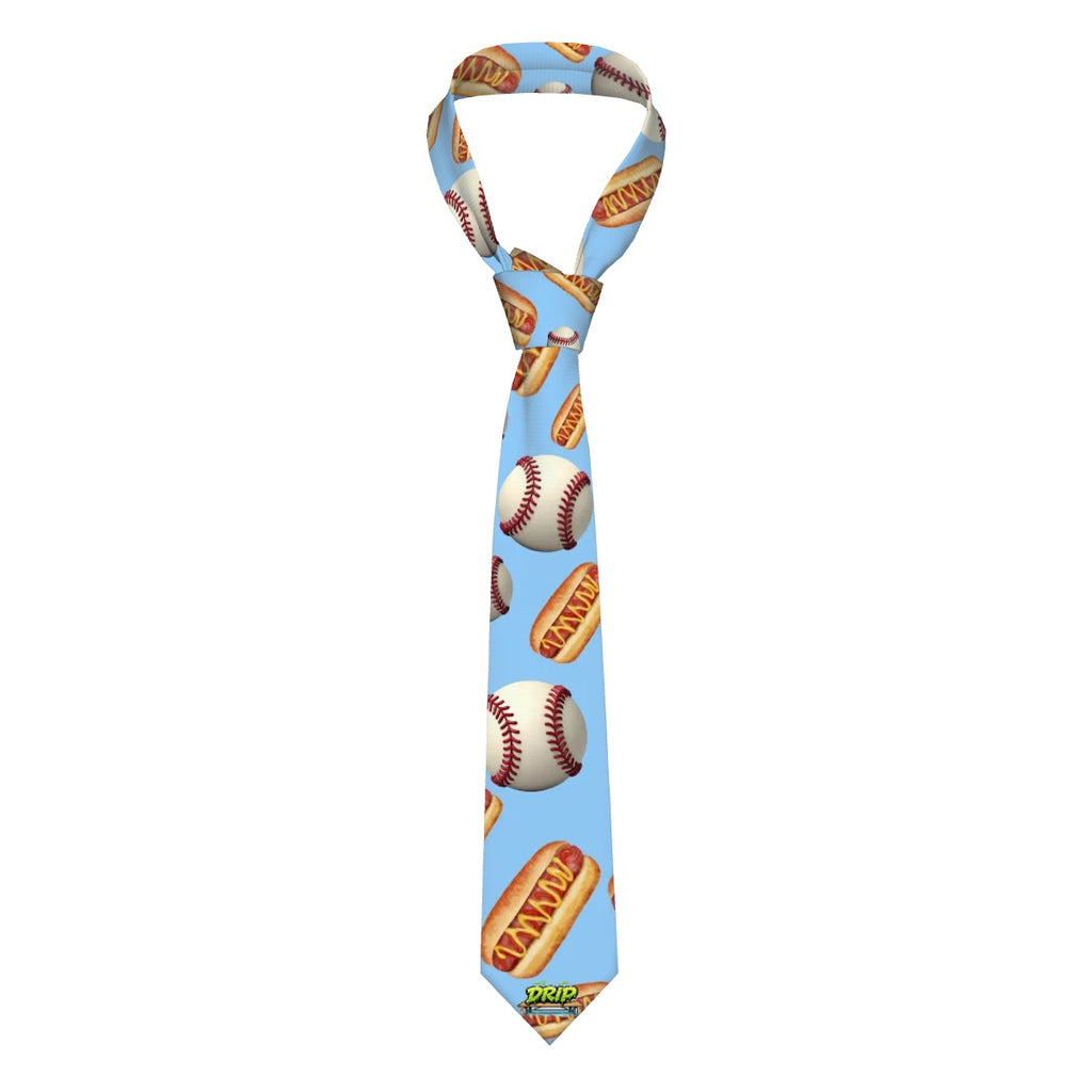 Game Day Tie - Baseballs and Hotdogs