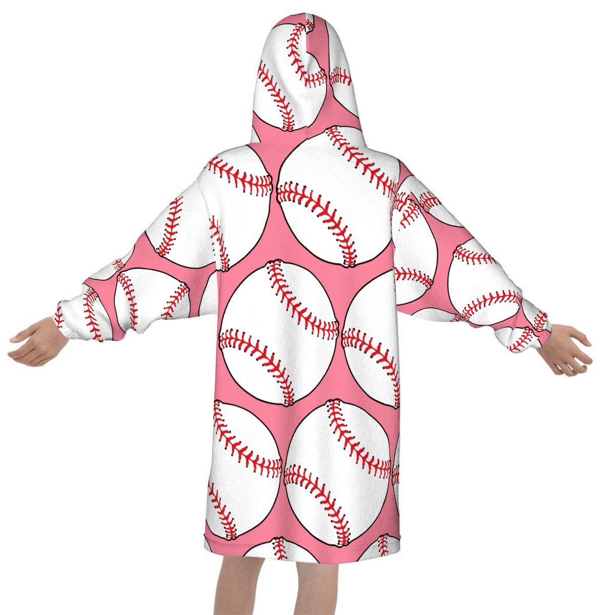 Youth Blanket Sweatshirts - Classic Baseballs Pink