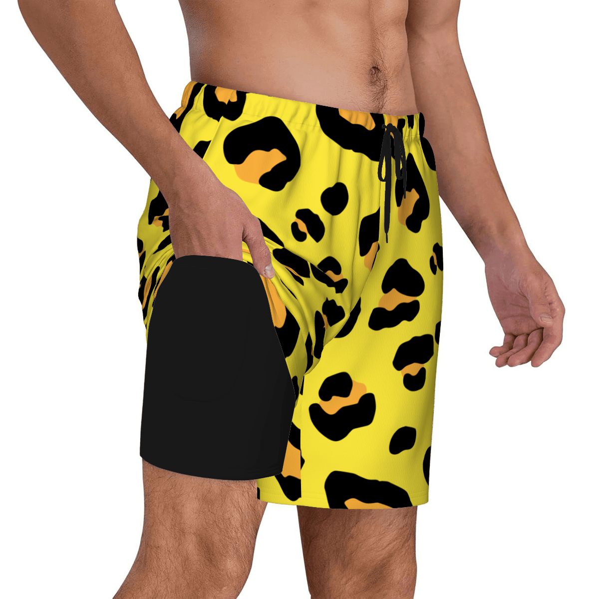 W2W Pro Mesh Hybrid Shorts - Drip Bench Leopard Yellow