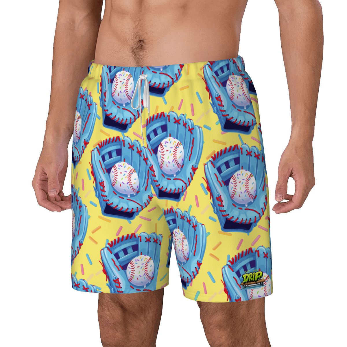 W2W Pro Mesh Hybrid Shorts - Baseball Sprinkles Drip Yellow