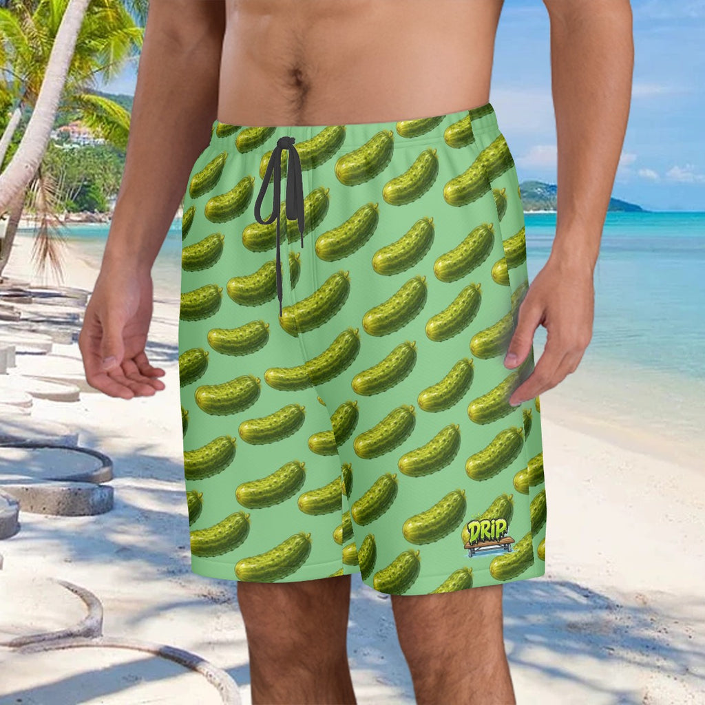 Men/Teen Swim Shorts - Pickled Green