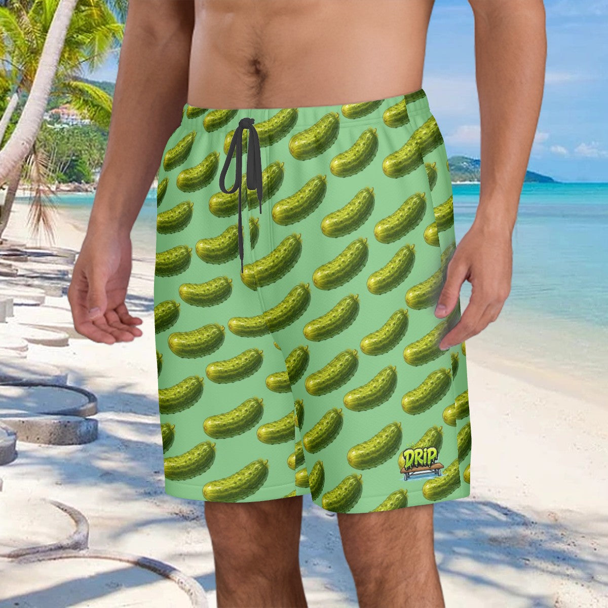 Men/Teen Swim Shorts - Pickled Green