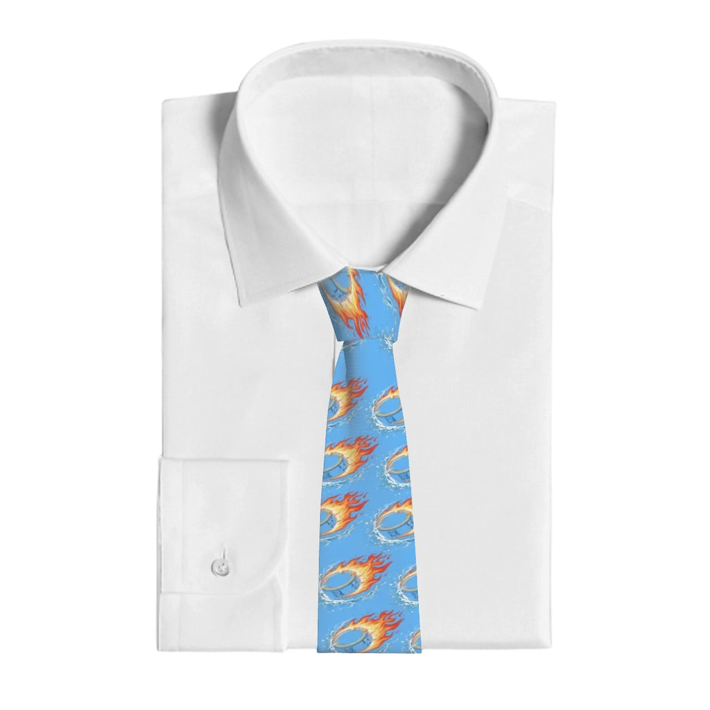 Game Day Tie - Flamin Hockey Pucks Sky Blue