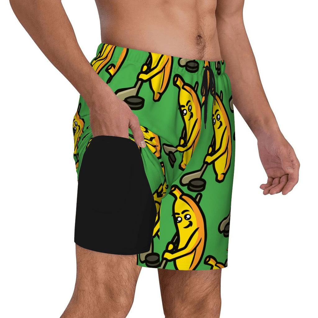 W2W Pro Mesh Hybrid Shorts - Bananas for Hockey Green