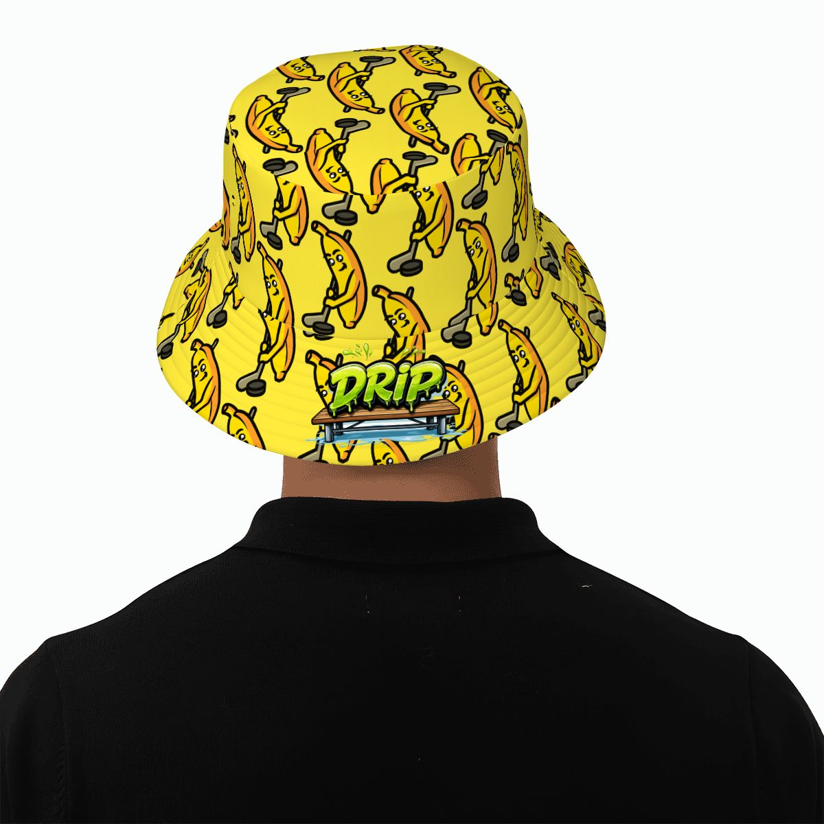 Drip Bucket Hat - Bananas for Hockey Yellow