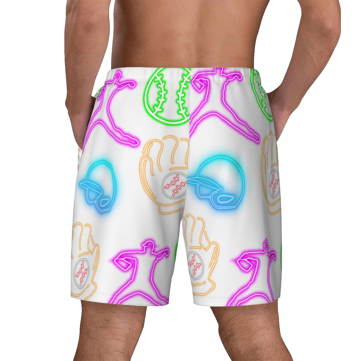 W2W Pro Mesh Hybrid Shorts - White Neon Lights