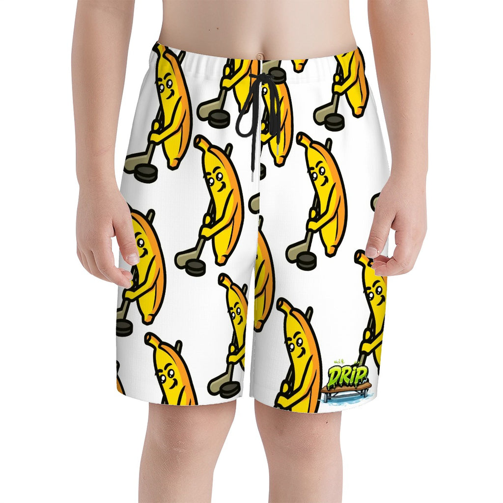 Youth Swim Shorts - Bananas for Hockey White