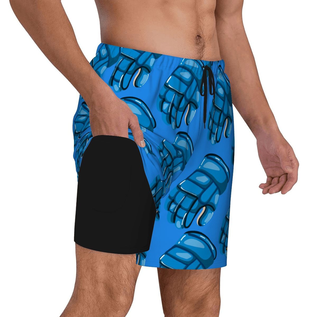 W2W Pro Mesh Hybrid Shorts - Blue Hockey Gloves Dark Blue
