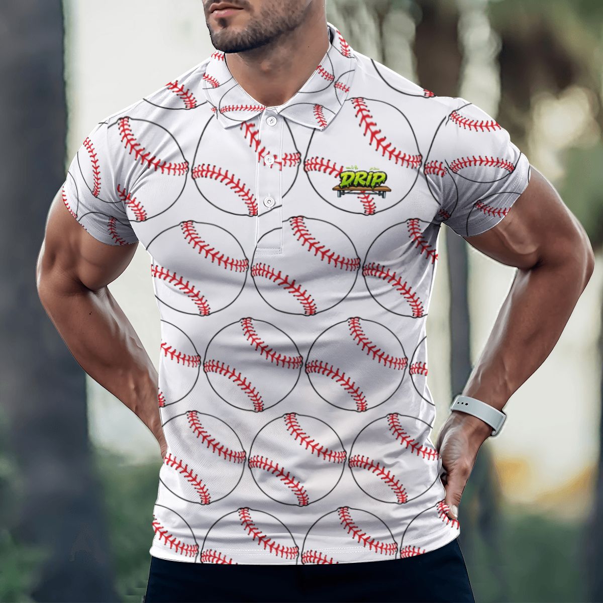Uncle Golf Shirts - Baseballs White
