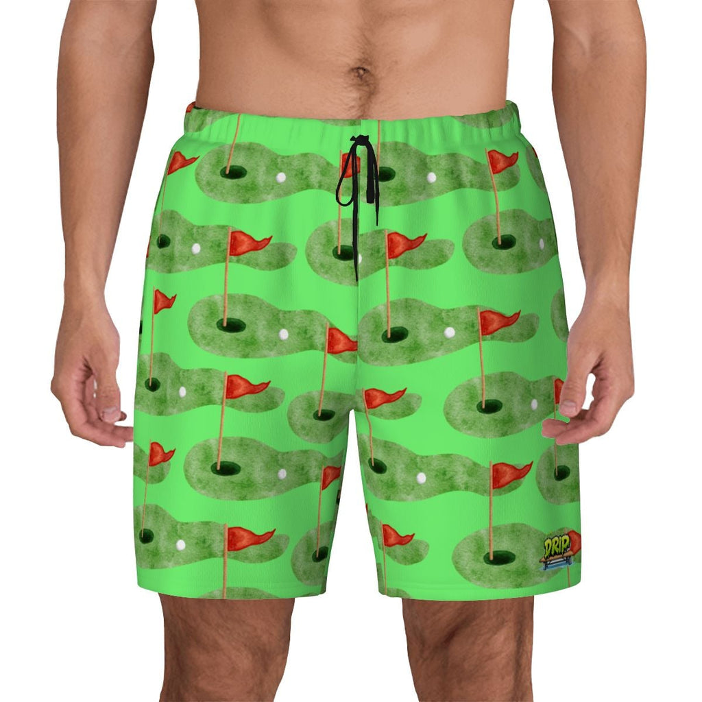 W2W Pro Mesh Hybrid Shorts - Green Hole Sketch Hot Green
