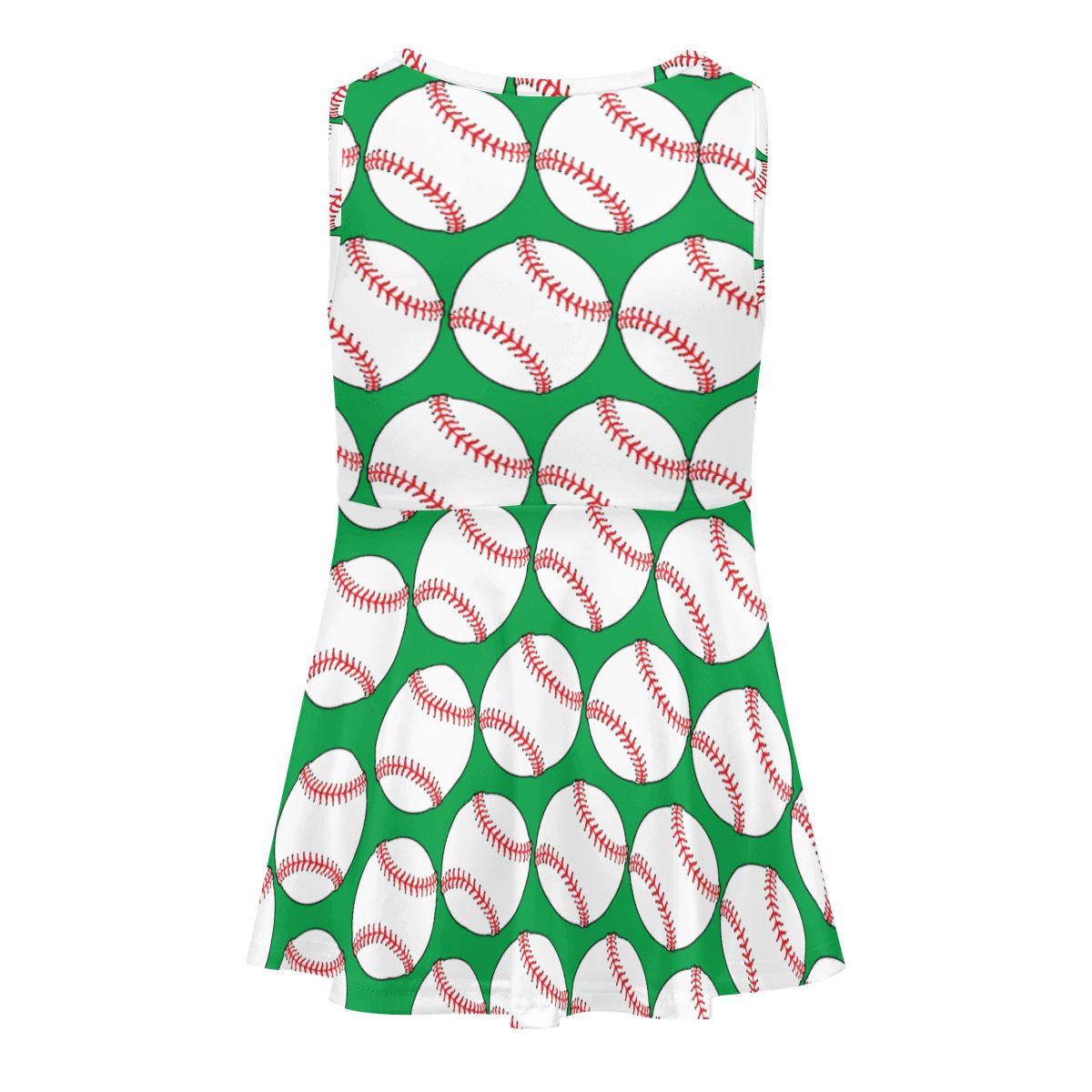 Girls Game Day Dress - Classic Baseball Green