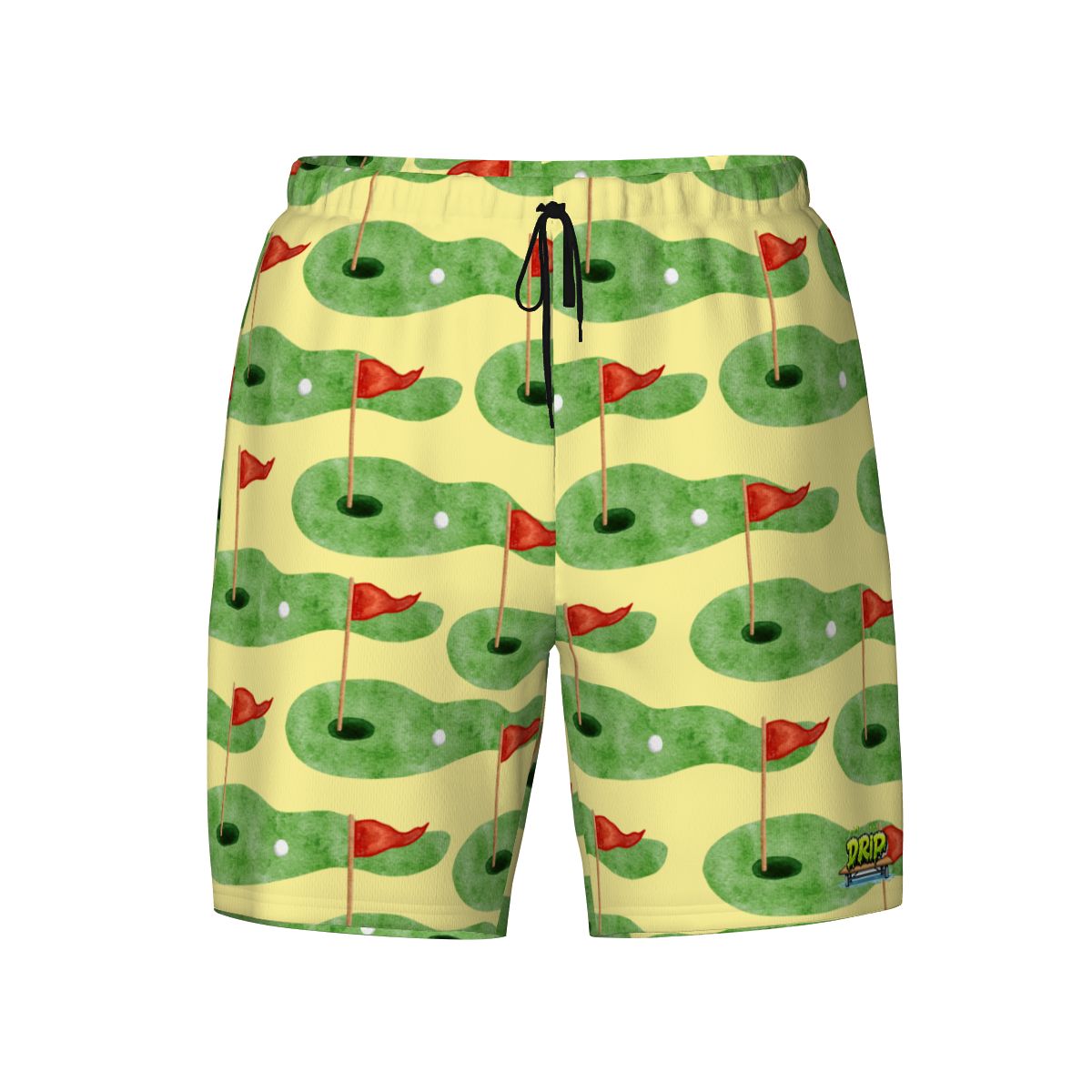W2W Pro Mesh Hybrid Shorts - Green Hole Sketch Yellow