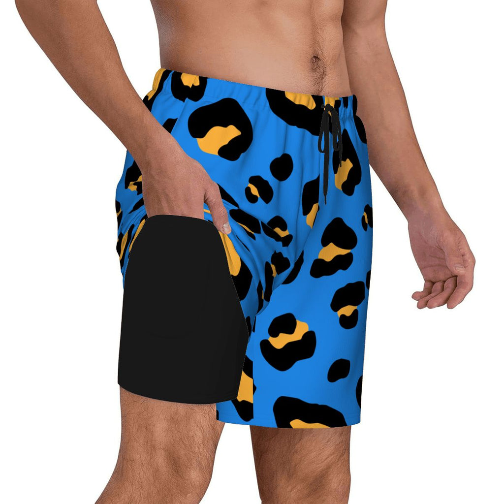 W2W Pro Mesh Hybrid Shorts - Drip Bench Leopard Dark Blue