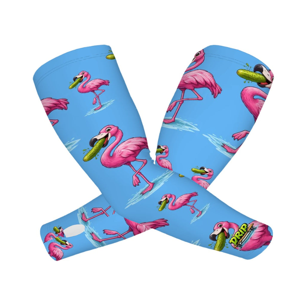 Drip Bench Performance Arm Sleeves - Pickle Flamingo Sky Blue