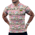 Uncle Golf Shirt - Golf Cart Sketch Light Pink