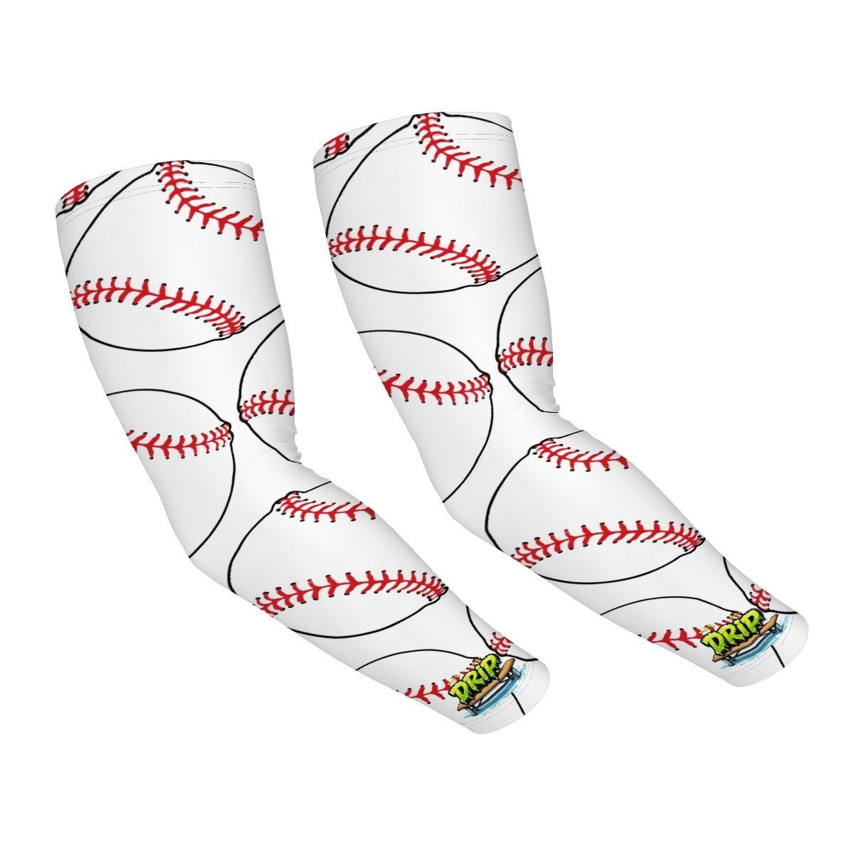 Drip Bench Performance Arm Sleeves - Classic Baseball White