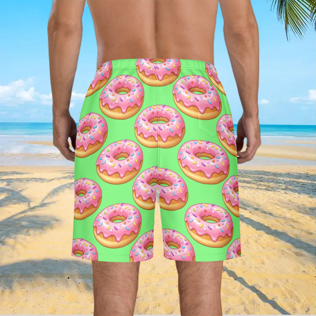Men/Teen Swim Shorts - Donut Drip Hot Green