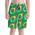 Youth Swim Shorts - Flamin Hockey Pucks Green
