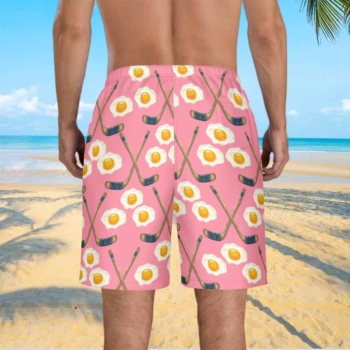Men/Teen Swim Shorts - Sunnyside Snipes Pink