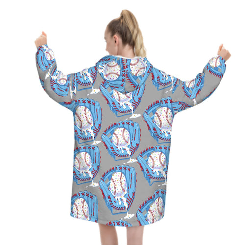 Adult Blanket Sweatshirt - Sprinkles Ice Cream Drip Grey
