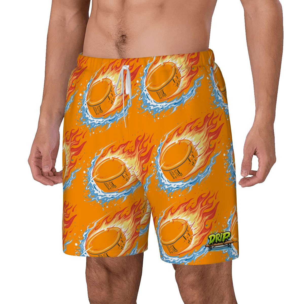 W2W Pro Mesh Hybrid Shorts - Flamin Hockey Pucks Orange