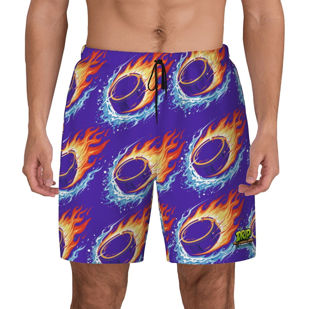 W2W Pro Mesh Hybrid Shorts - Flamin Hockey Puck Royal Purple