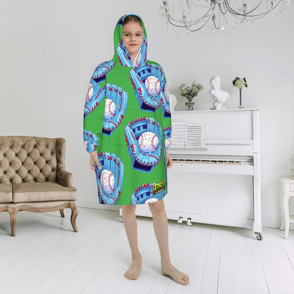 Youth Blanket Sweatshirt - Baseball Sprinkles Drip Turf Green
