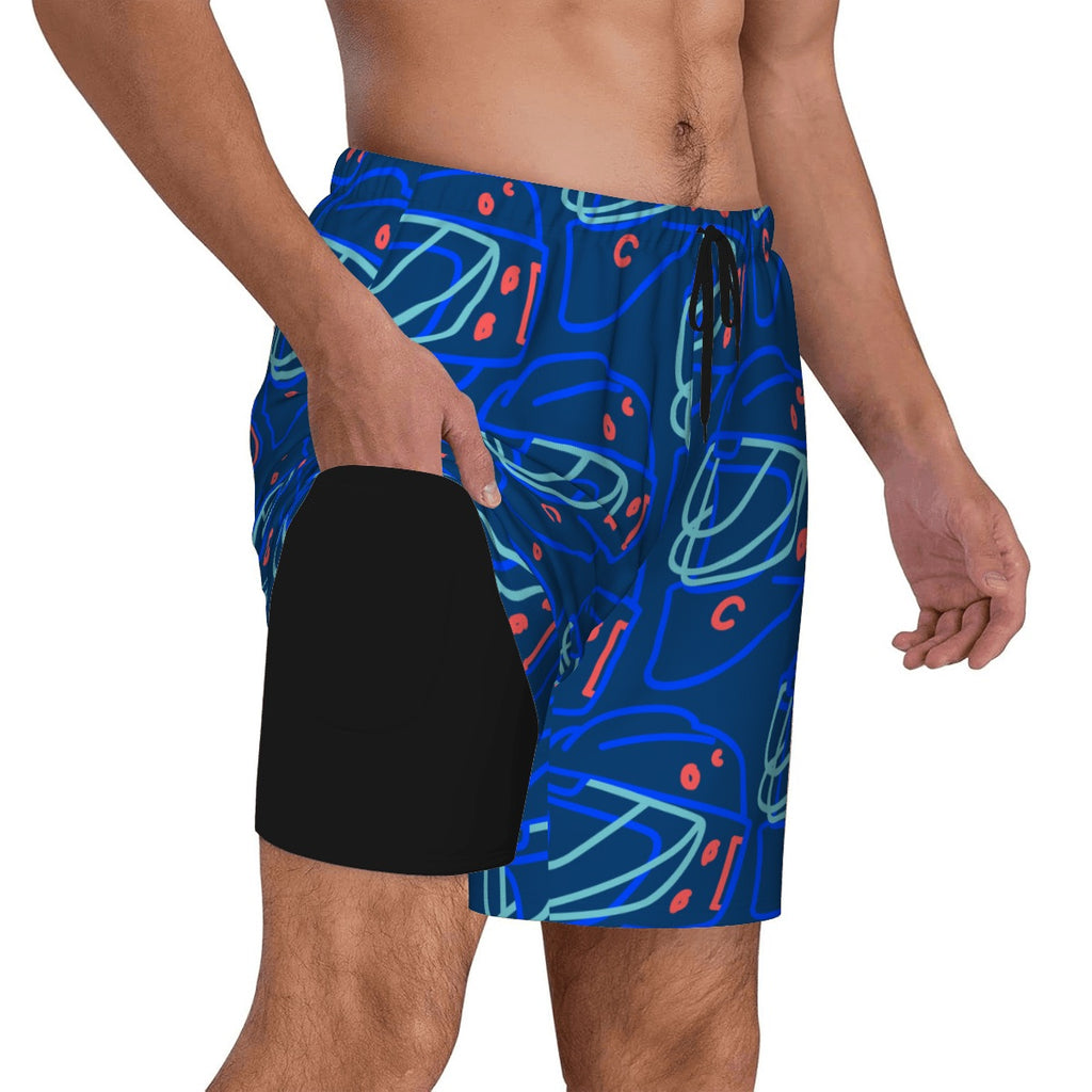 W2W Pro Mesh Hybrid Shorts - Goalie Helmet Sketch Midnight