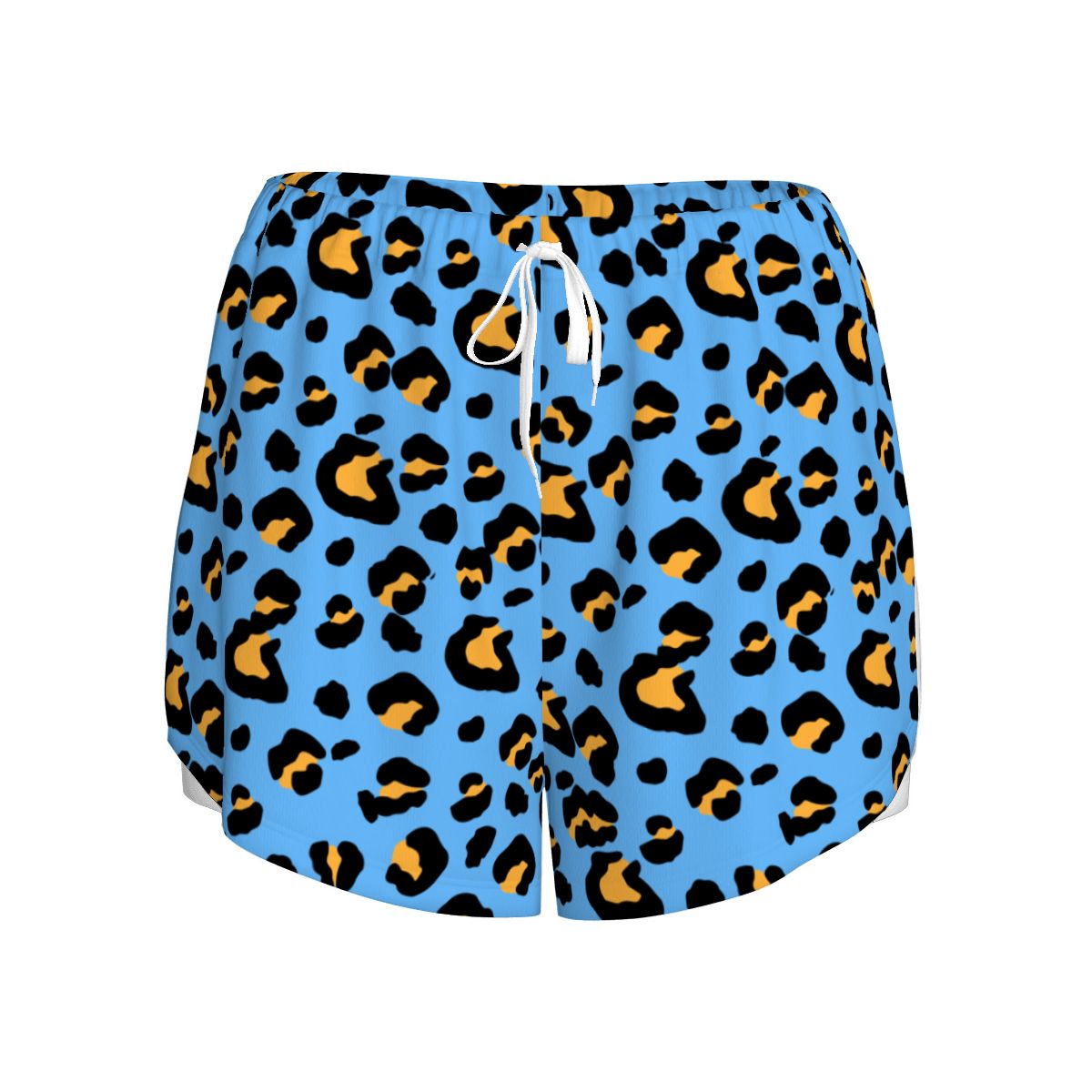 Drip Bench Women's Shorts - Leopard Sky Blue