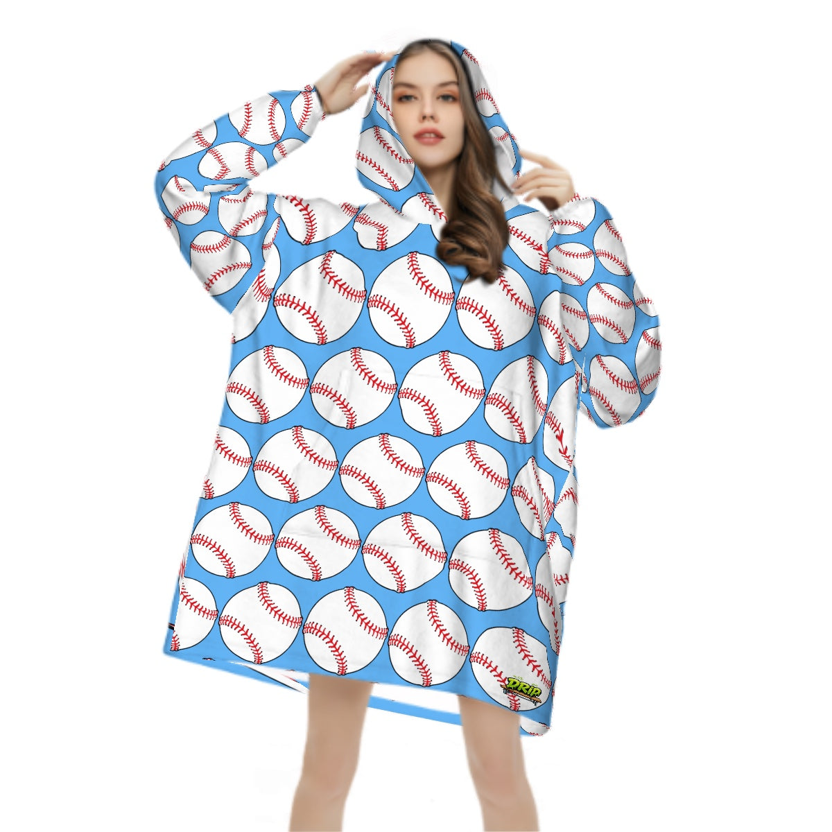 Adult Blanket Sweatshirt - Classic Baseball Blue