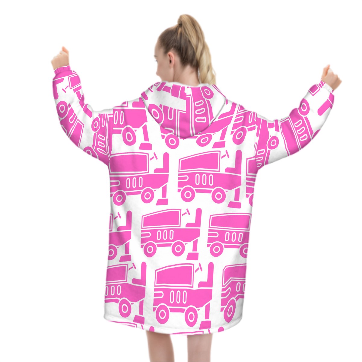 Adult Blanket Sweatshirt - Pink Rink Machine